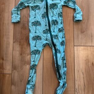 Kickee PantsTree Print Kids One Piece - Teal